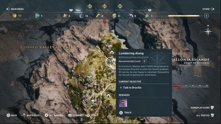 Mission start - AC Odyssey: Kephallonia Islands, Side Quests - Side Quests - Assassins Creed Odyssey Guide