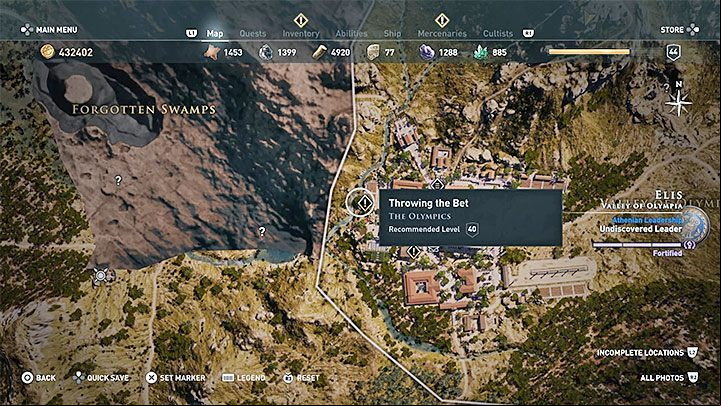 Starting location: Talk to bookmaker Aletes in the Olympic village - AC Odyssey: Elis, Side Quests - Side Quests - Assassins Creed Odyssey Guide