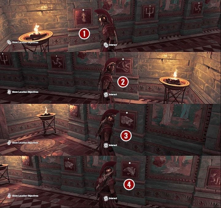 Get to a room with six buttons and a closed gate - AC Odyssey: Elis, Side Quests - Side Quests - Assassins Creed Odyssey Guide