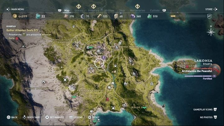 Starting location: Talk to Lysander - AC Odyssey: Lakonia, Side Quests - Side Quests - Assassins Creed Odyssey Guide