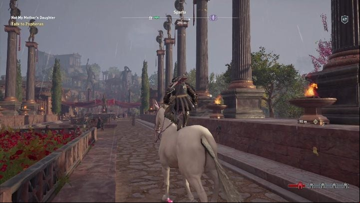 The second stage of the race will require you to ride a designated location - AC Odyssey: Lakonia, Side Quests - Side Quests - Assassins Creed Odyssey Guide