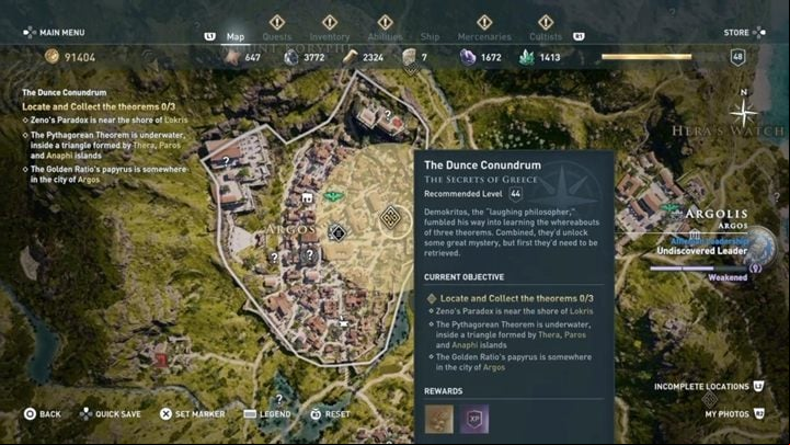 Description: Speak with Demokritos - AC Odyssey: Achaia, Side Quests - Side Quests - Assassins Creed Odyssey Guide