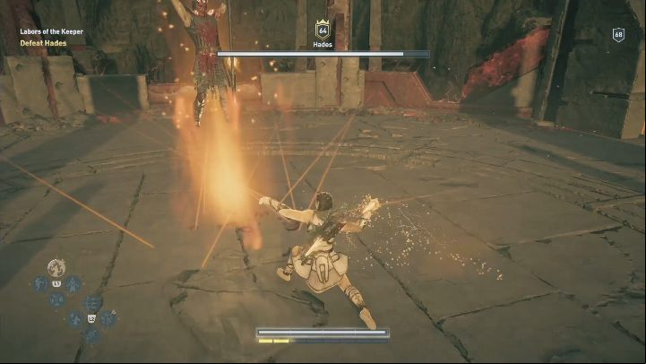 His other ability allows him to create a shield - AC Odyssey Fate of Atlantis: How to beat Hades? - Bosses - Assassins Creed Odyssey Guide