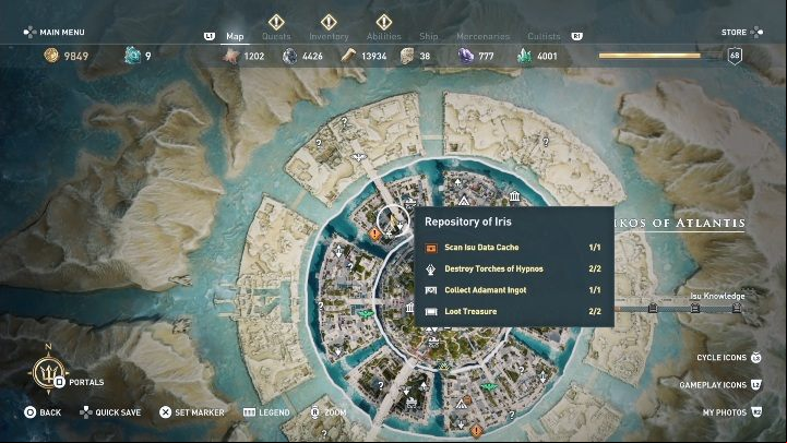 Archive of Hebe is located in the western part of Oikos of Atlantis - AC Odyssey Fate of Atlantis: Repository of Iris, Archives - Archives - Assassins Creed Odyssey Guide