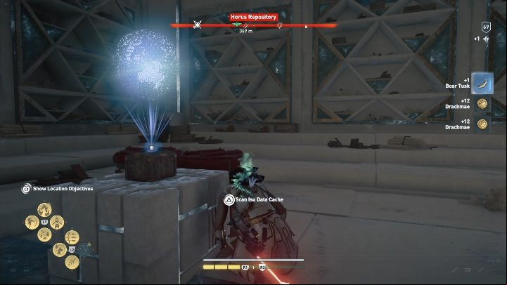 The room located in the deepest part of the location has a codex and a chest with knowledge - AC Odyssey Fate of Atlantis: Horus Repository, Archives - Archives - Assassins Creed Odyssey Guide