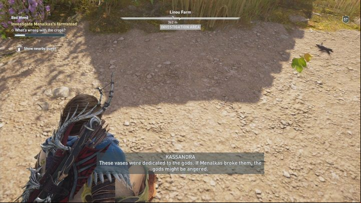 Once you talked to the farmer, travel with him to search for clues - The Image of Faith - Side Quests in Assassins Creed Odyssey - Free DLC Side Quests - Assassins Creed Odyssey Guide