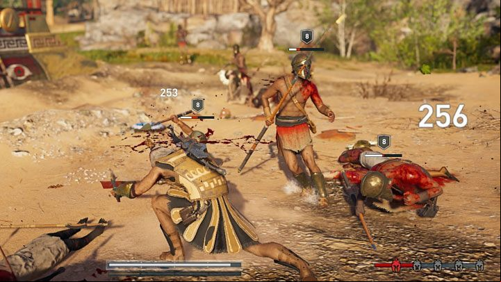 Certain active abilities (you can use them once the yellow adrenaline bar is filled) are very helpful in close combat - AC Odyssey: Combat guide - Tips - Assassins Creed Odyssey Guide