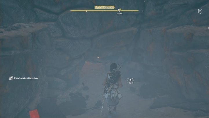To go further you need to go into the hole in the wall - see the picture above - AC Odyssey Fate of Atlantis: Den of Judgment, Perception of Hermes - Perception of Hermes - Assassins Creed Odyssey Guide