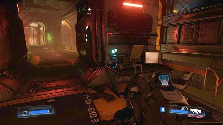Go forward after searching him, until you reach the place with another Data Log - Doom: Argent Energy Tower Walkthrough - Walkthrough - Doom Game Guide & Walkthrough