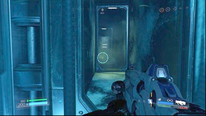 Pick it up and then climb up and enter the corridor on the opposite end of the sidewalk - Doom: VEGA Central Processing Walkthrough - Walkthrough - Doom Game Guide & Walkthrough
