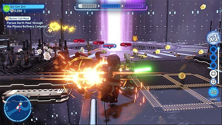 Keep weakening Darth Maul until he depletes his first health bar - LEGO Skywalker Saga: Better Call Maul - walkthrough - Episode 1 - The Phantom Menace - LEGO Skywalker Saga Guide