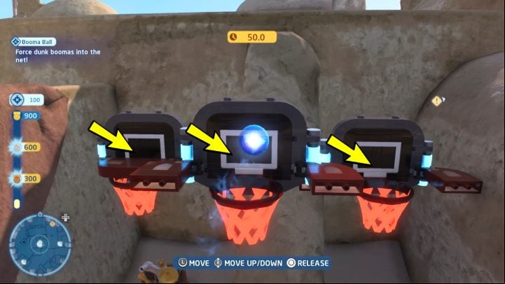 Use the Jedi Force to pick up the ball and throw it into one of the floating baskets - LEGO Skywalker Saga: Bantha Banter - walkthrough - Trials - LEGO Skywalker Saga Guide