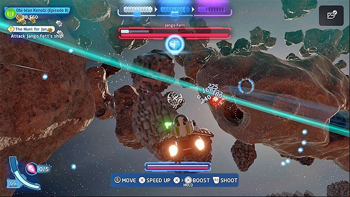 During this story quest, you'll have a more serious encounter against Jango Fett, or more specifically his starship - LEGO Skywalker Saga: The Hunt for Jango - walkthrough - Episode 2 - Attack of the Clones - LEGO Skywalker Saga Guide
