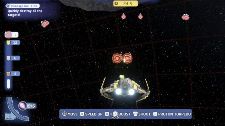 To complete the trial you have to shoot down as many targets as possible within 30 seconds - LEGO Skywalker Saga: Crait - trials, walkthrough - Trials - LEGO Skywalker Saga Guide