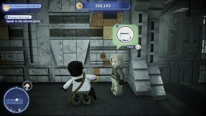 Talk to the quest giver in the ruins of Death Star II and accept the mission - LEGO Skywalker Saga: Dianoga Destroyer - walkthrough - Kef Bir - Disaster site - LEGO Skywalker Saga Guide